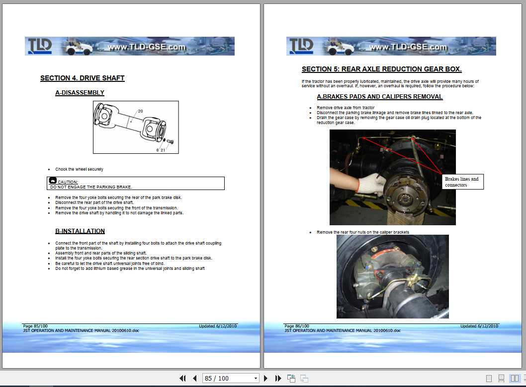 TLD Cargo Tow Tractor JST Operation And Maintenance Manual