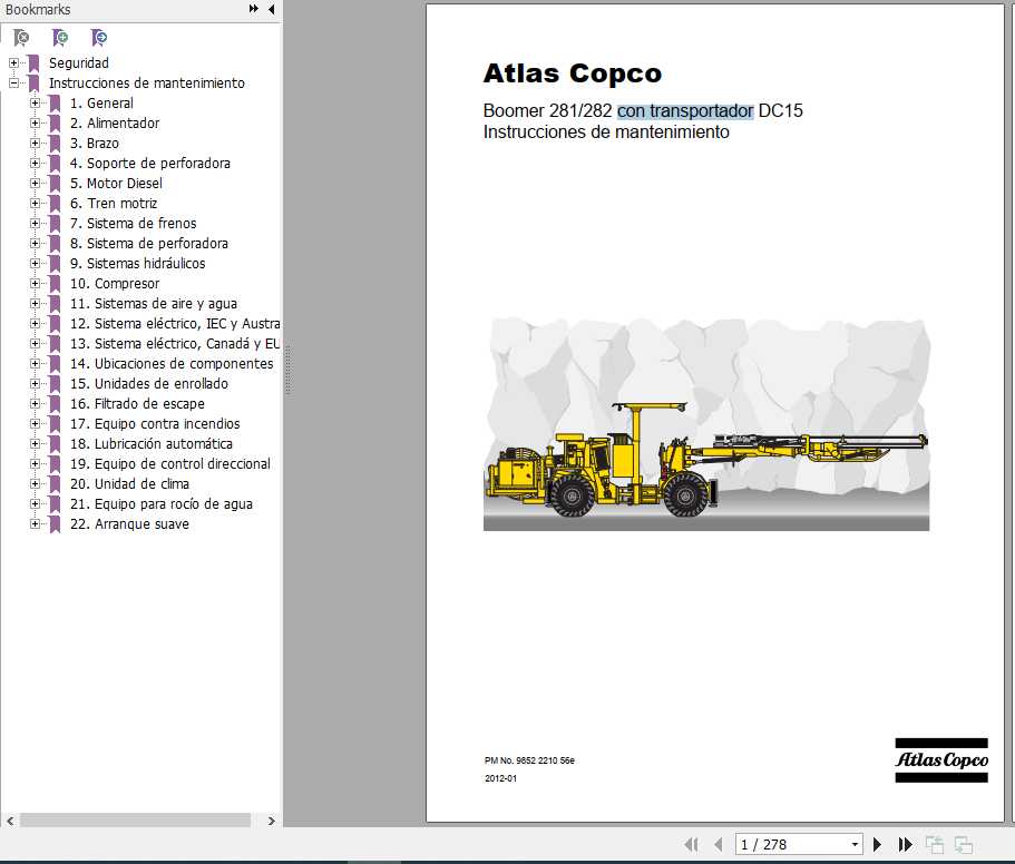 Atlas Copco Boomer 281 282 With Conveyor DC15 Maintenance Manual_ES