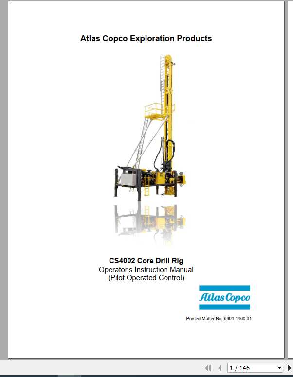 Atlas Copco Core Drill Rig CS4002 Operators Instruction Manual