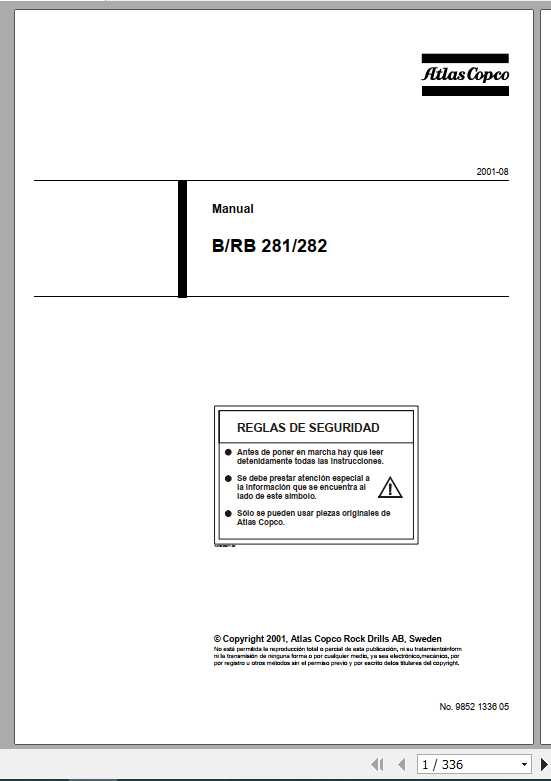 Atlas Copco Drill Rig B(RB) 281 282 Maintenance Instruction_ES
