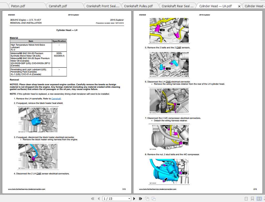 Ford Explorer Engine 3.7L TiVCT Repair Manual