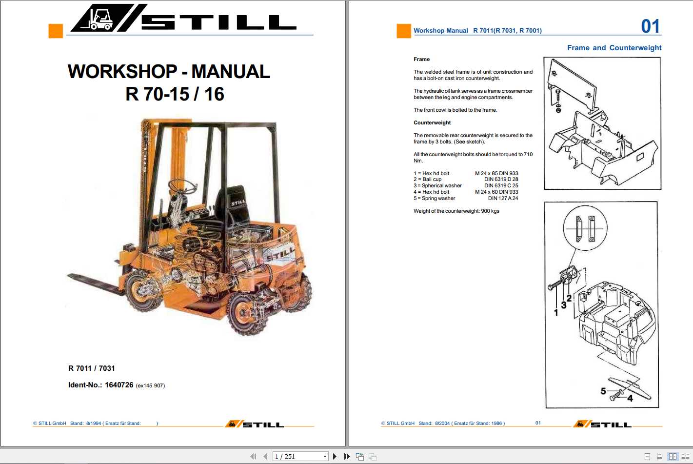 Still Diesel Forklift R7015,16 Manual_(70117031)