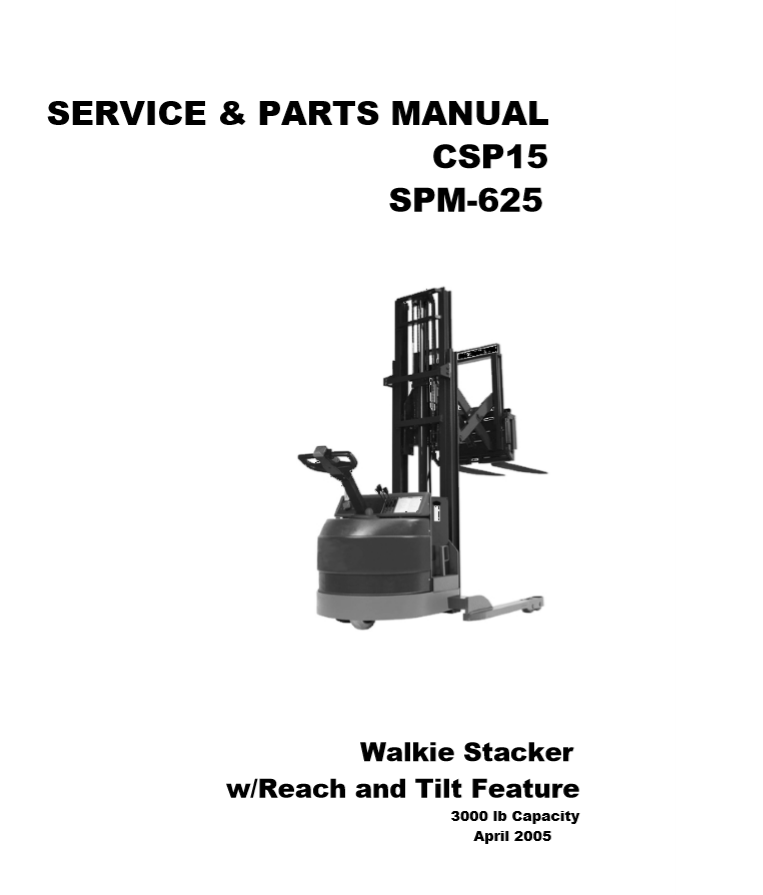 Clark Forklift SPM625A CSP 15(Apr2005) Service Parts Manual