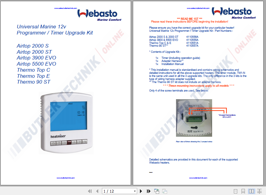 WEBASTO Air Heaters Water Heaters & Controllers Manual PDF