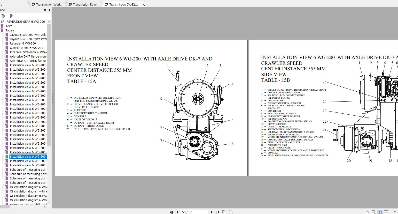 ZF Transmission 6WG200 Shop Manuals