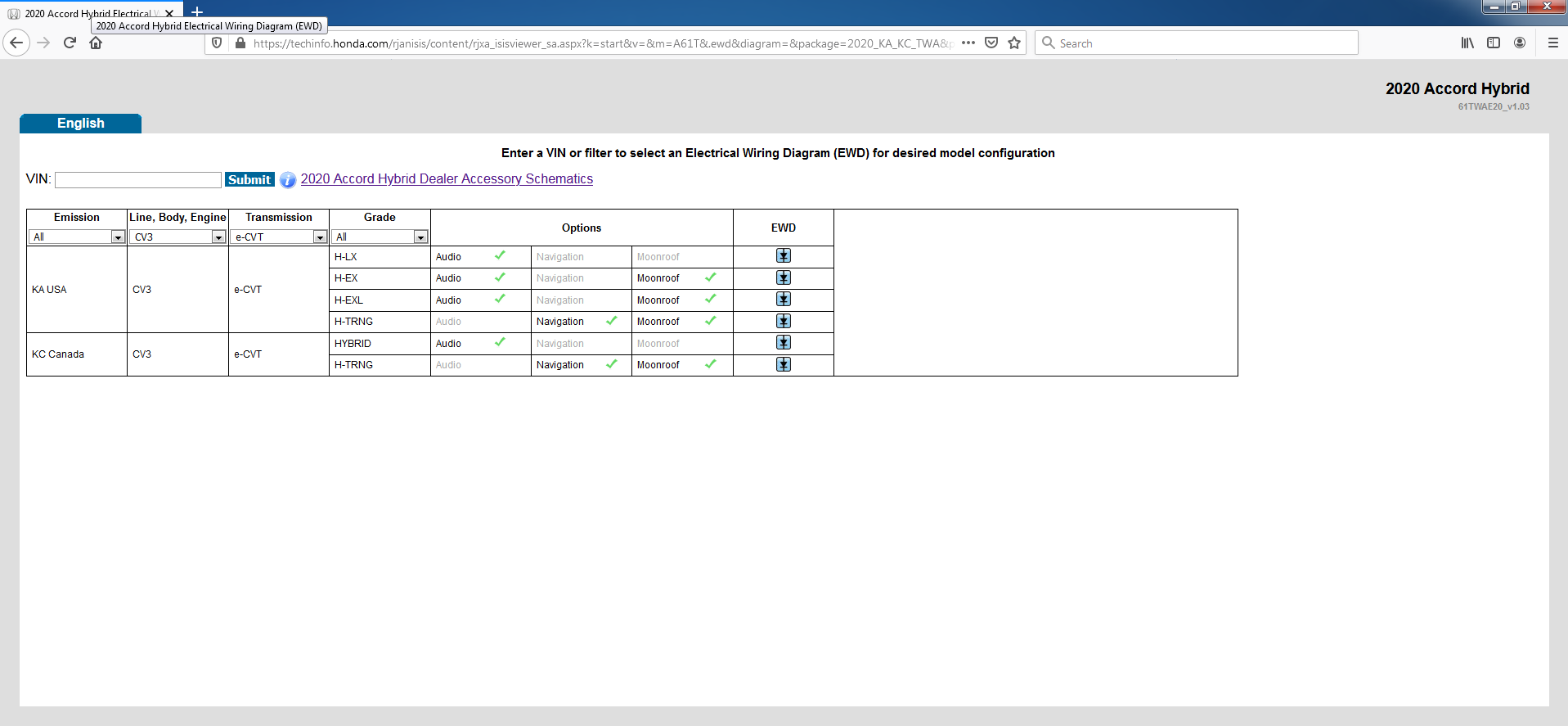 Honda Accord Hybrid 2020 Wiring Diagrams - Automotive Repair Manual