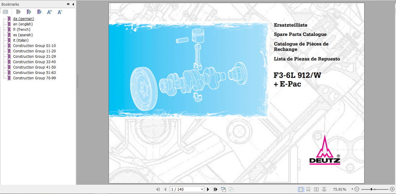 Deutz Engine BF4M2012 BF6M1013FC BFM1013 1012 1013 TCD2012 Parts Catalog_EN