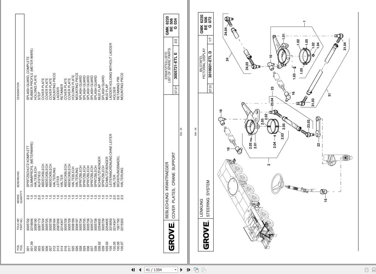 Manitowoc Cranes Grove GMK 6220L 3065667 Spare Parts Catalog