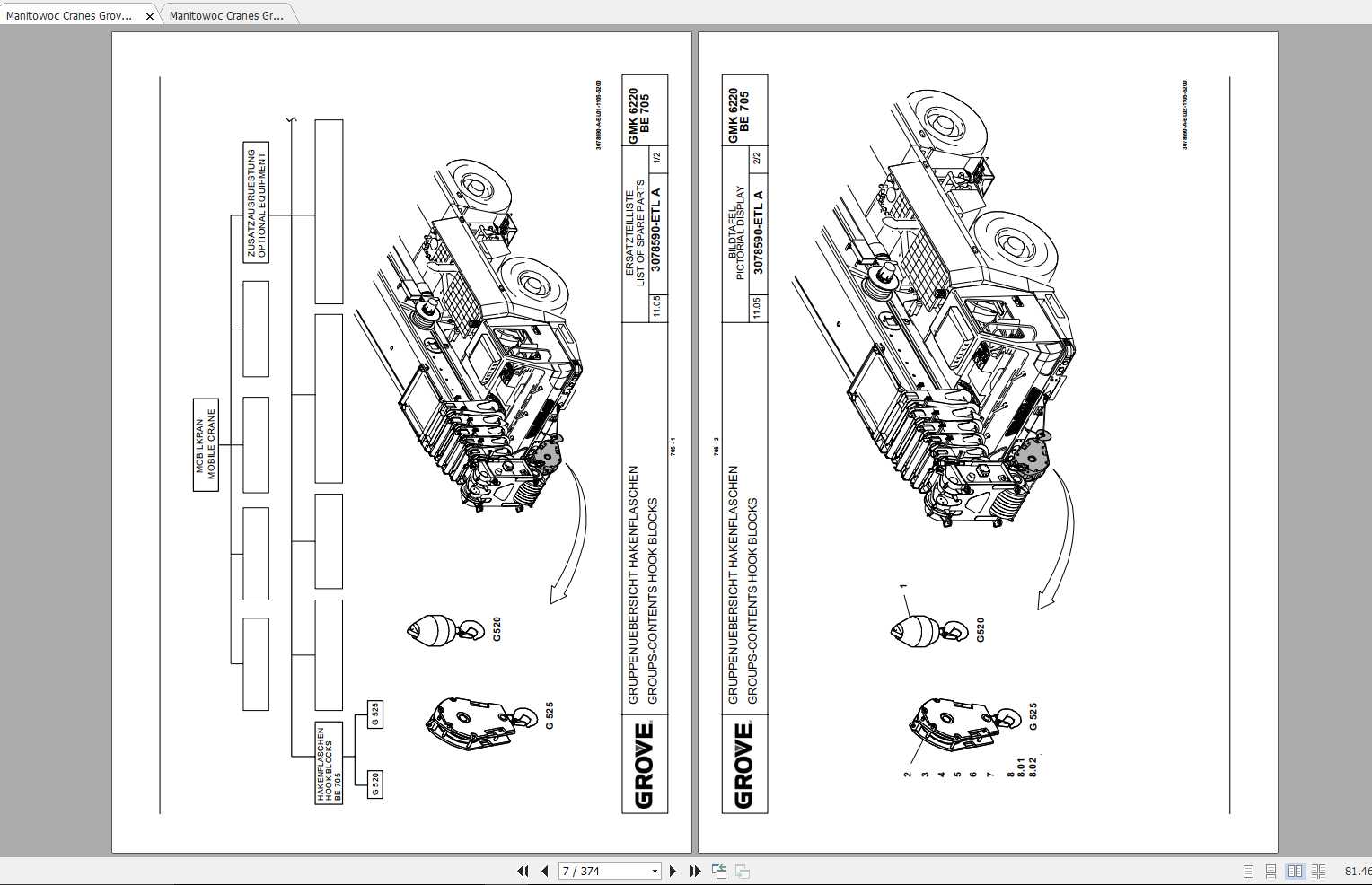 Manitowoc Cranes Grove GMK 6220L 3117172 Spare Parts Catalog