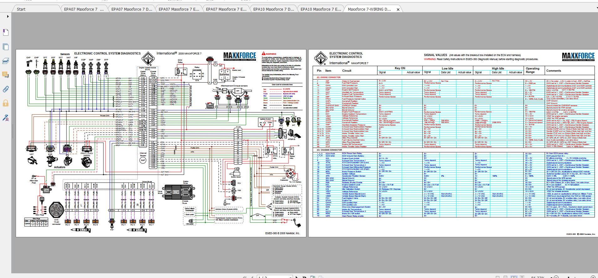 MaxxForce Engine 7 Wiring Digram, Service Manual