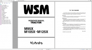 Kubota M9660 M8560 Tractor Workshop Manual