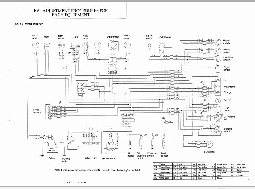 Yanmar B501 Mini Excavator Wiring Diagrams 15190120