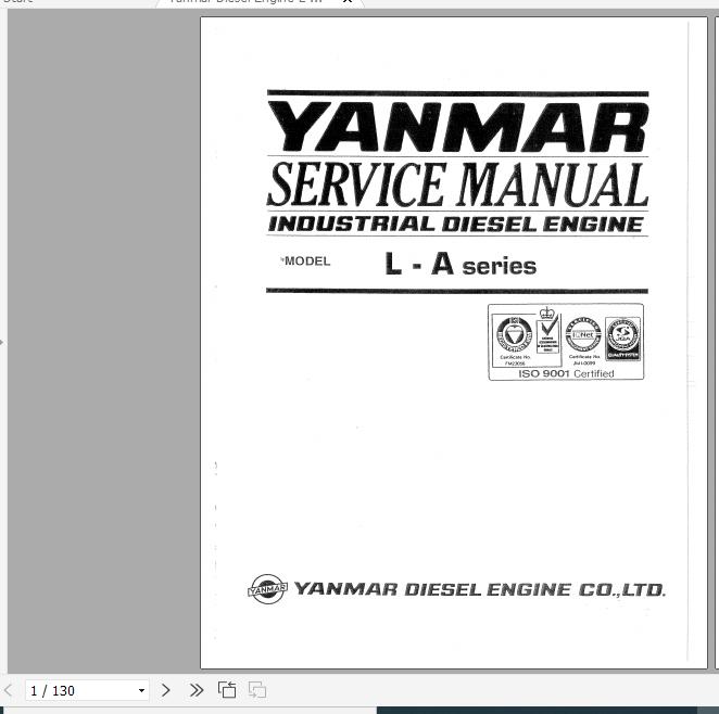 Yanmar LA Series Diesel Engine Service Manual