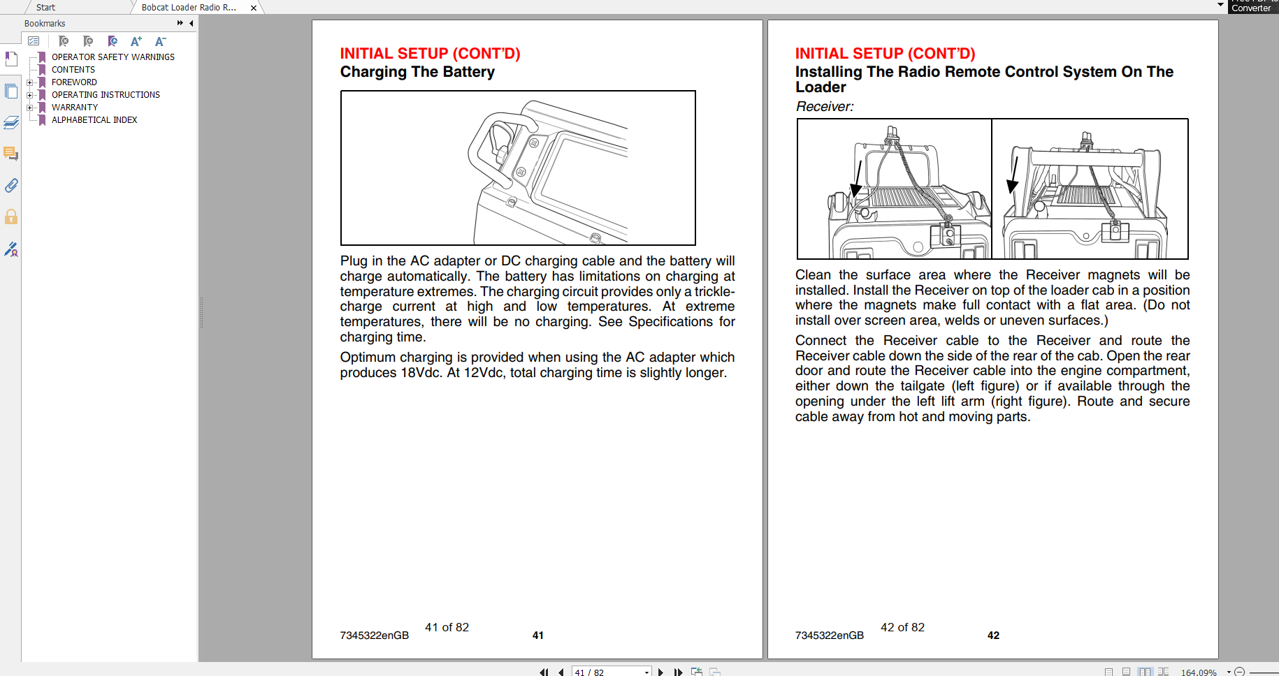 Bobcat Loader Radio Remote Control System Transmitter or Receiver