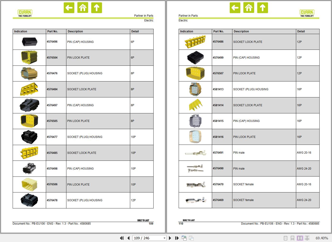 Clark Forklift Product Catalog Partner in Parts 4580685 201912