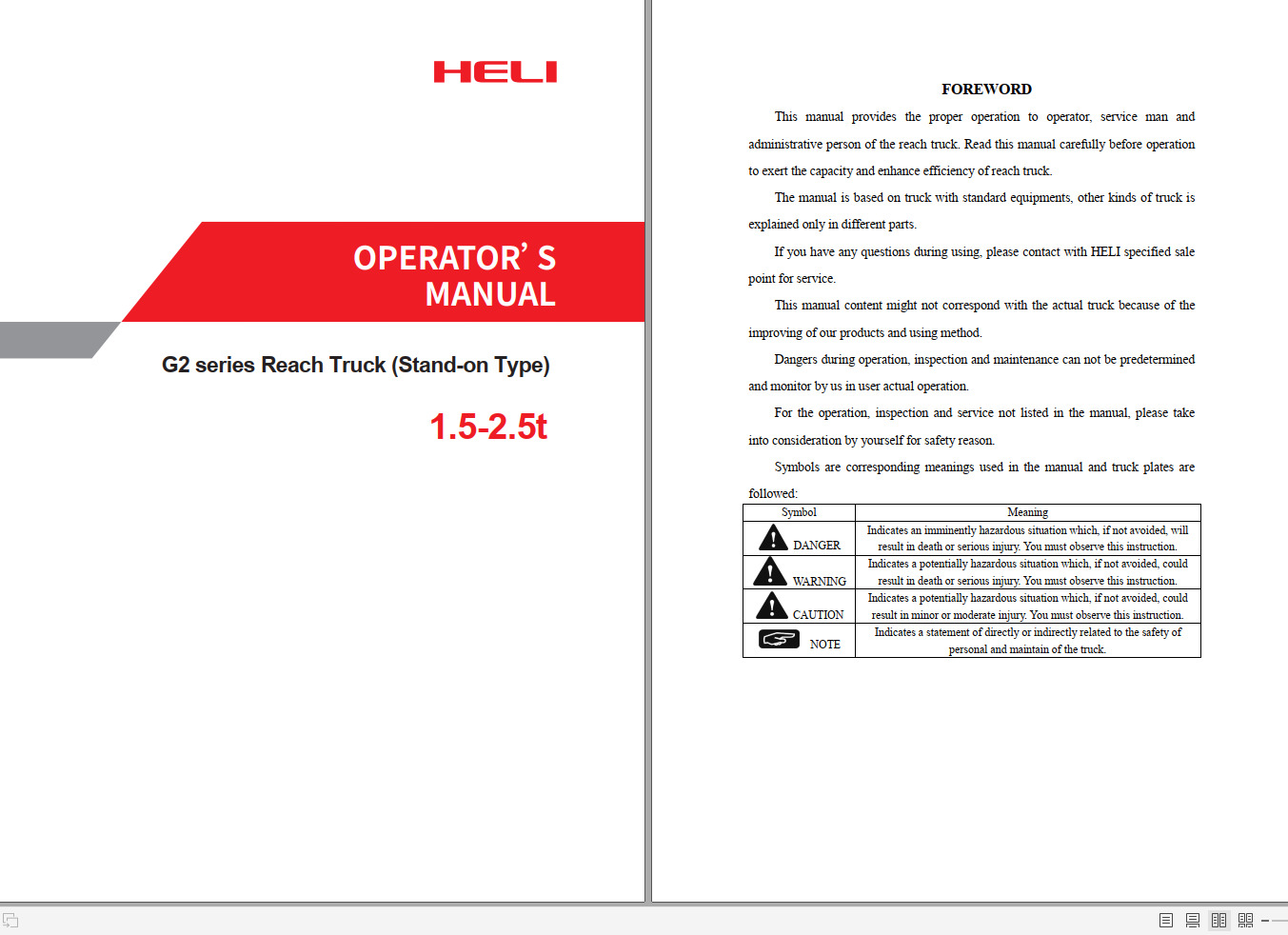 Heli Forklift Electric G2 Series Reach Truck CPDSR1520SQGB2 Operator