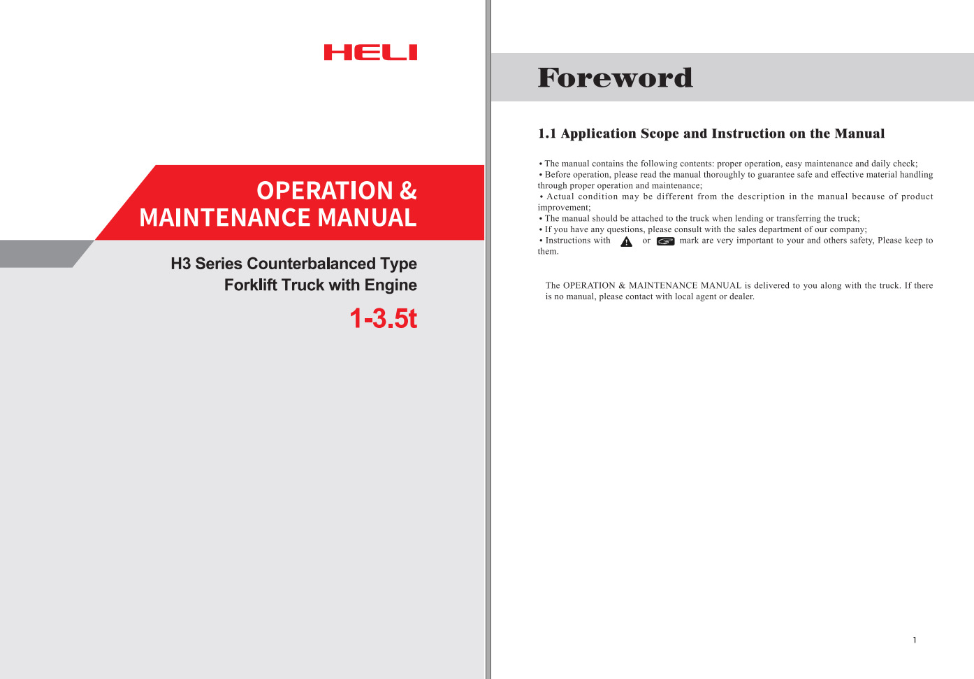 Heli Forklift H3 Series 23.5t Counterbalanced CPQYD CPYD Operation