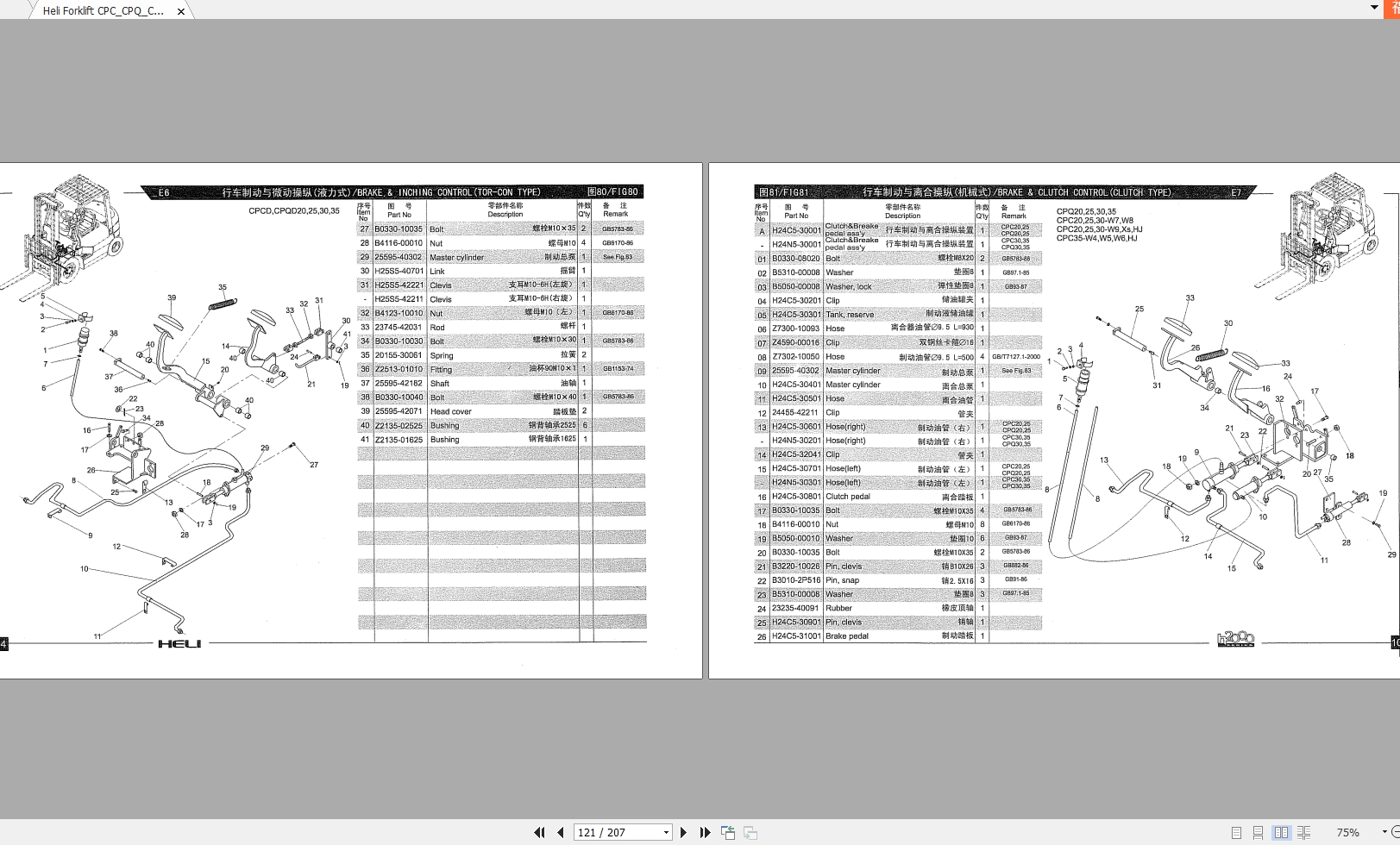 Heli Forklift CPC_CPQ_CPQD_CPCD 2.5t3t3.5t Parts Manual