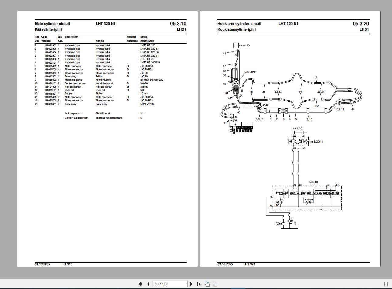 Hiab Crane Service Maintenance Manual, Hydraulic Diagrams, Spare Parts