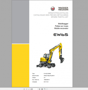 Wacker Neuson 23.1GB PDF Part Operator Repair Manual & Wiring Diagram DVD
