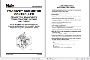 Yale Forklift Class 1 Electric Motor Rider Trucks Service Manuals Updated [02.2022]