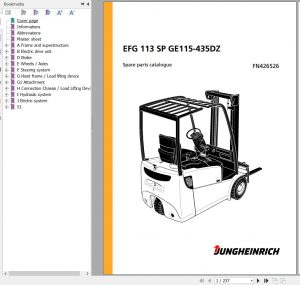 Jungheinrich Forklift EFG 113 SP GE115-435DZ Parts Catalog