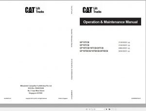 CAT Lift Truck EP13TCB - EP20TBCB Operation & Maintenance and Service Manual 06.2021 PDF 2