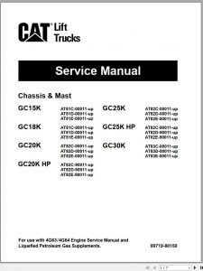 CAT Lift Truck GC18K Service Manual 2010 PDF 1