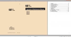 CAT Lift Truck NSR12K NSR12KI NSR16K NSR16KI NSR20K NSR20KI Operation & Maintenance and Service Manual 10.2020 PDF 1