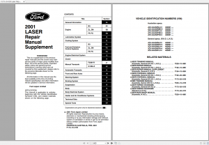 Ford Laser Overhaul Manual, Repair Manual and Wiring Diagram PDF 2001