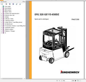 Jungheinrich Forklift EFG 320 GE115-650DZ Parts Catalog FN427200 PDF