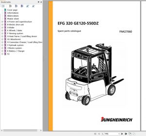 Jungheinrich Forklift EFG 320 GE120-550DZ Parts Catalog FN427060 PDF