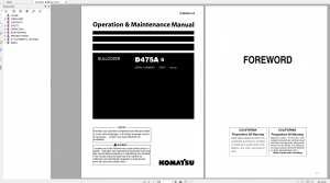 Komatsu D475A-5 Bulldozer Operation and Maintenance Manual TEN00025-04 2007 PDF