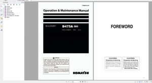 Komatsu D475A-5E0 Bulldozer Operation and Maintenance Manual TEN00132-05 2008 PDF