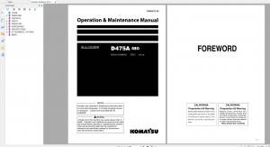 Komatsu D475A-5E0 Bulldozer Operation and Maintenance Manual TEN00273-00 2007 PDF