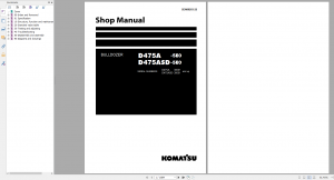 Komatsu D475A-5E0 D475ASD-5E0 Bulldozer Shop Manual SEN00203-22 2018 PDF