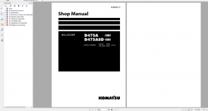 Komatsu D475A-5E0 D475ASD-5E0 Bulldozer Shop Manual SEN00203-23 2018 PDF