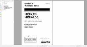 Komatsu HB365LC-3 HB365NLC-3 Excavator Operation and Maintenance Manual UENAM01491 2018 PDF