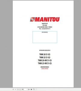 Manitou Construction Machines Operator Manuals 6.38GB PDF 2022