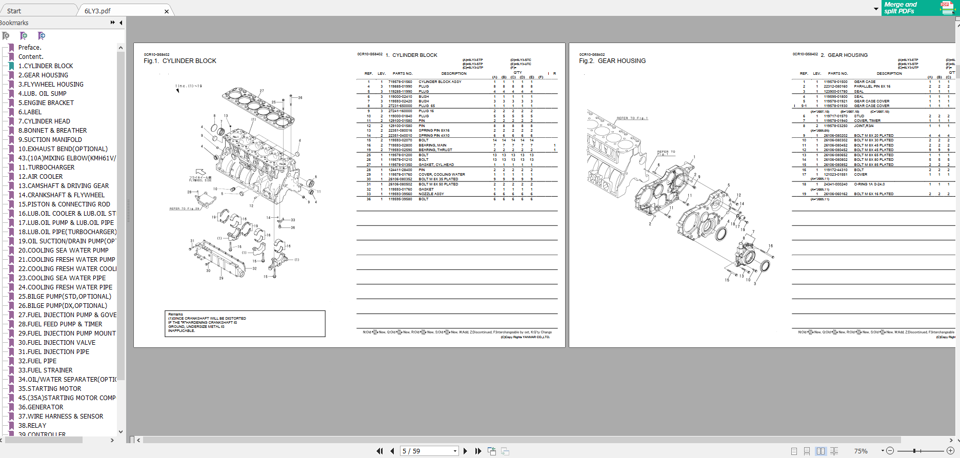 Yanmar 6LY3ETP Engine Part Catalog 2011