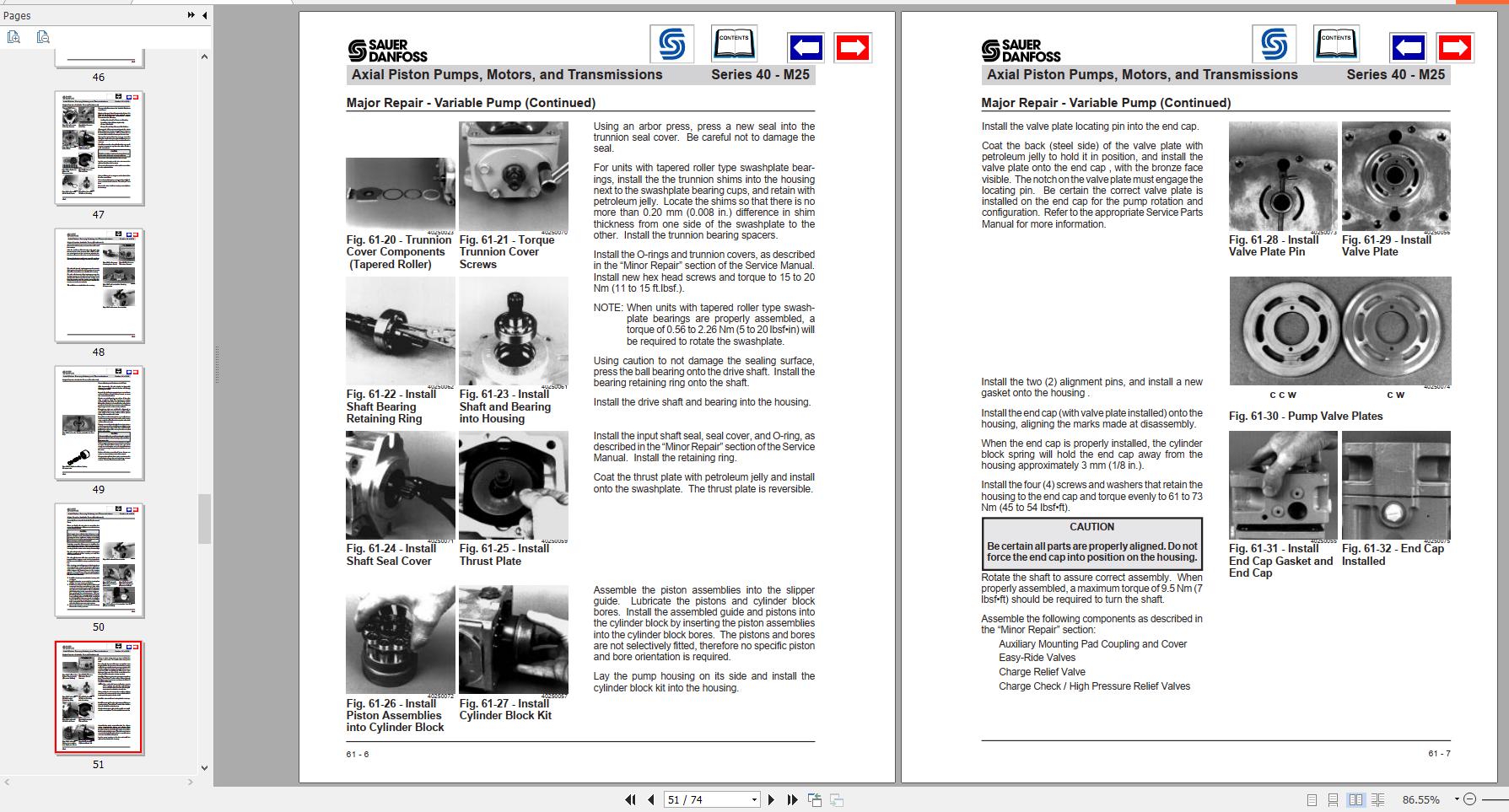 Sauer Danfoss Series 40 M25 Axial Piston Pumps Motors and Transmissions