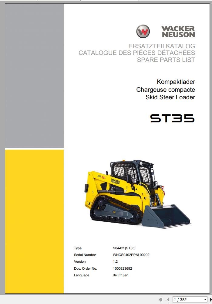 Wacker Neuson ST35 Skid Steer Loader Track Error Codes, Service