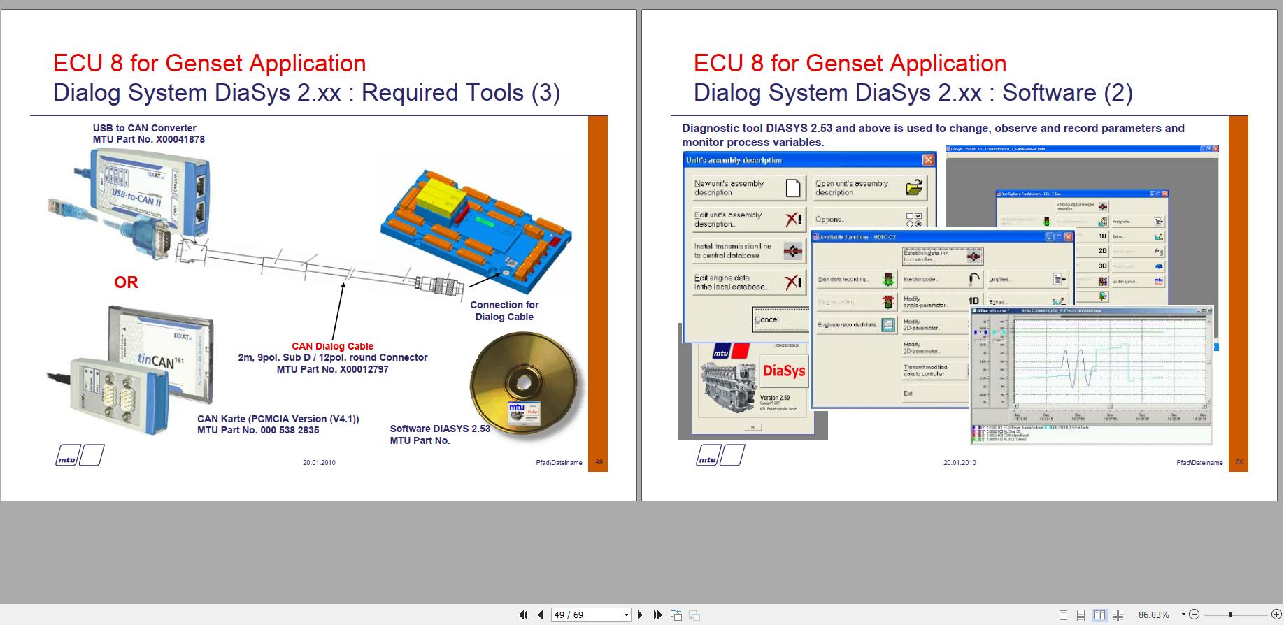 MTU ECU 8 and SAM Series 1600 Generator Application 2010