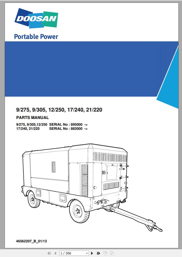 Ingersoll Rand 9/275 Parts Manual 2013 PDF
