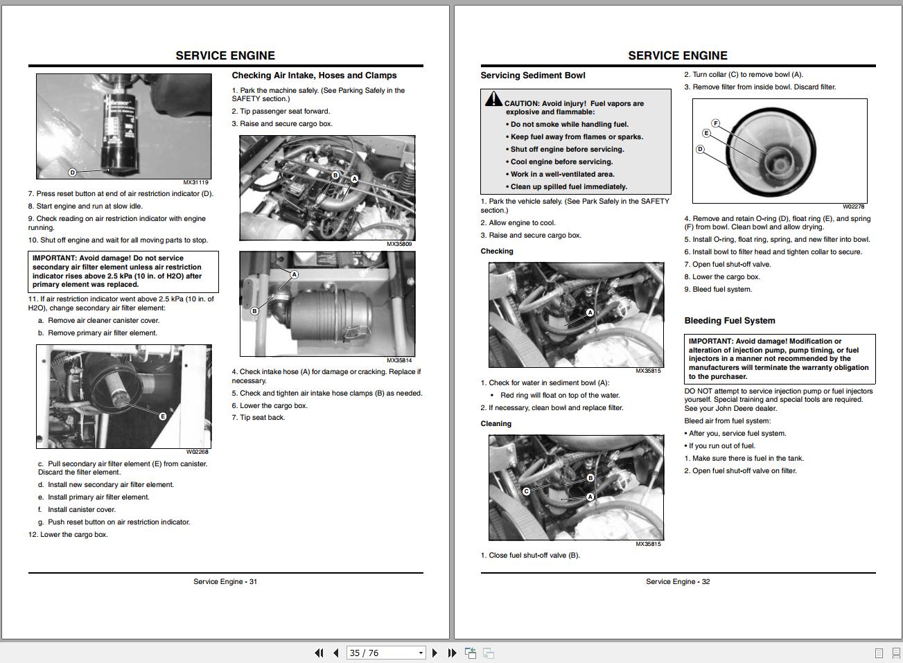 John Deere HPX 4x4 Diesel SN 090001 Operator Manual OMM163327 E0 2010 PDF