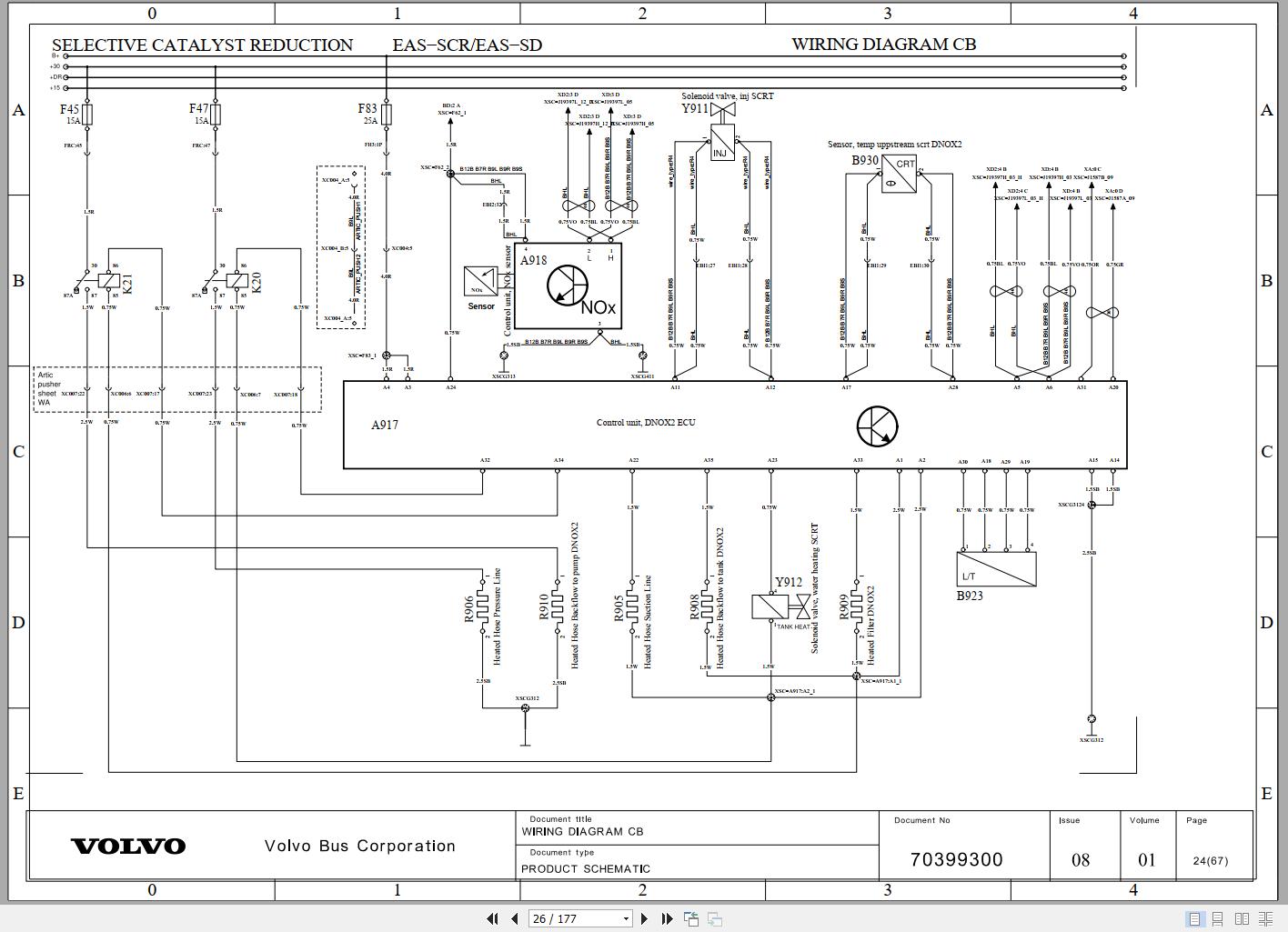 Volvo Bus B7R D7E 2010 BODY 8500 Multiplex Electrical System Wiring Diagram