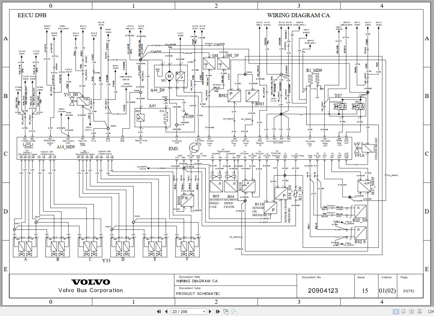 Volvo Bus B9TL with D9B Wiring Diagram 2012 Multiplex Electrical System