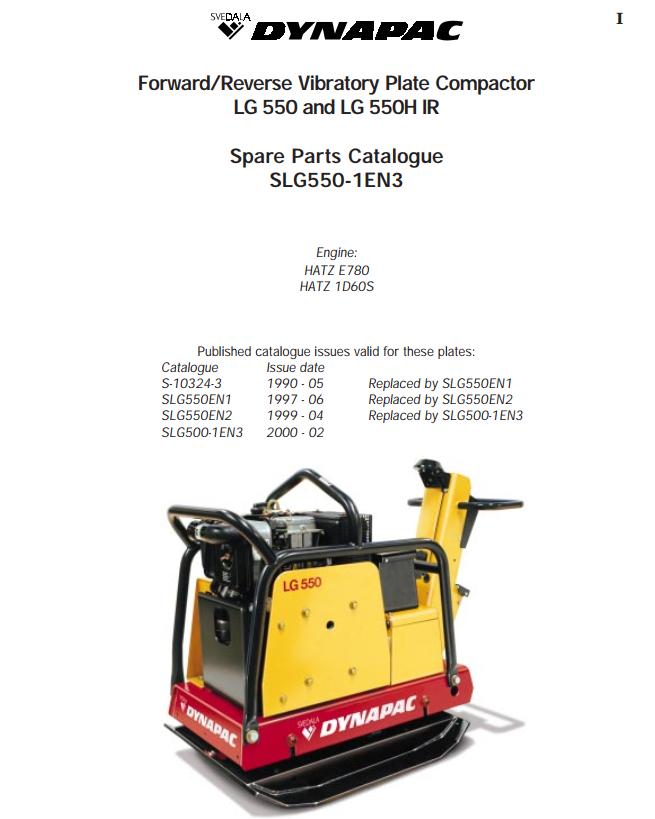 Dynapac Light LG550 LG550HIR Parts Catalog PDF