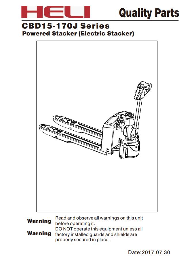 Heli Forklift CBD15170J Parts Catalog PDF