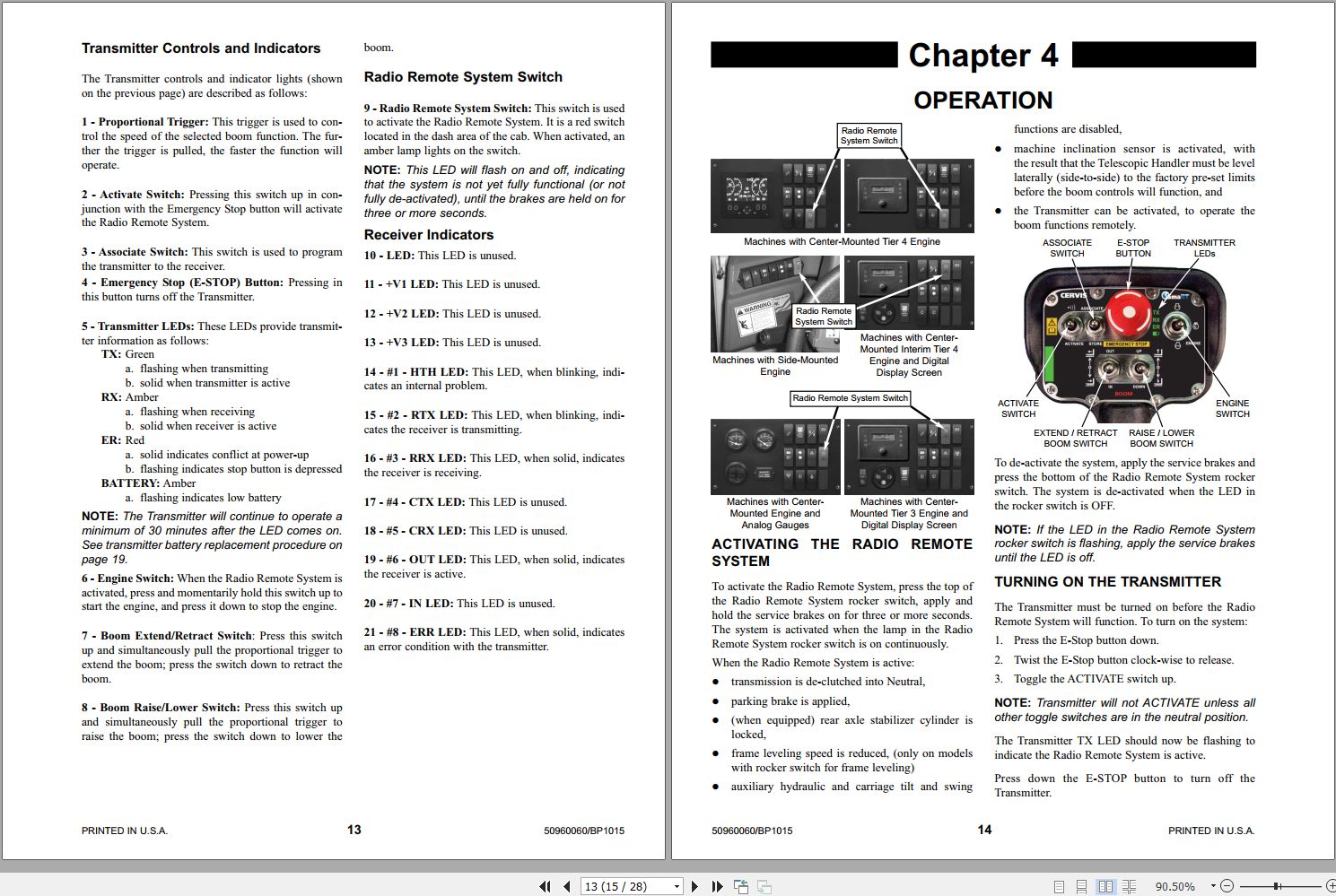 Mustang Radio Remote Boom Control System Operator and Parts Manual
